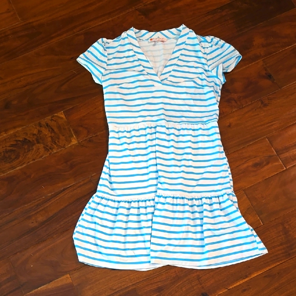 Blue and White Striped Dress